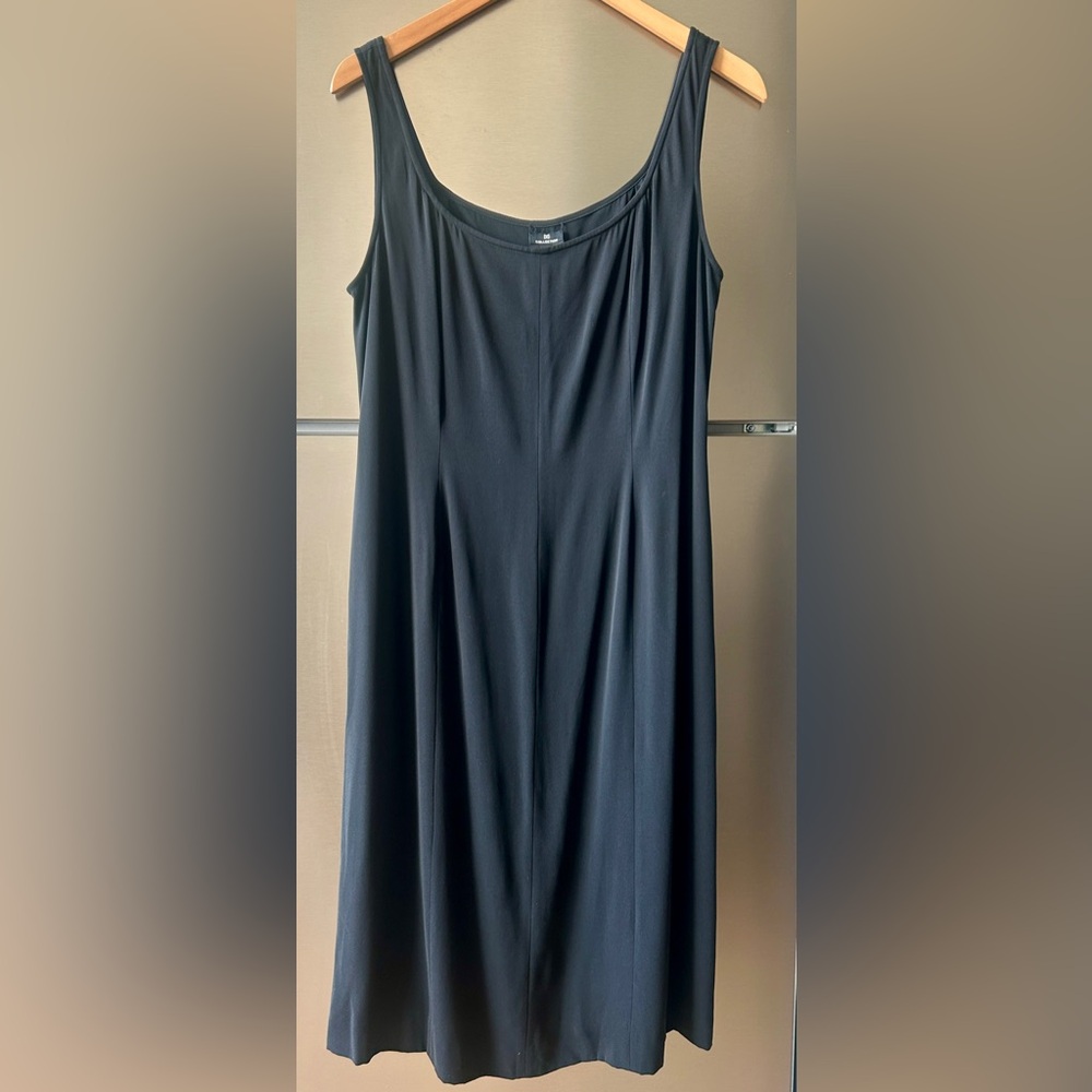 Collection Black Silk Slip Dress Size 14 Minimalist Bias Cut Midi Dress